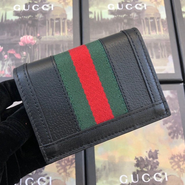 Gucci經典款錢夾錢包 523155 古馳最新款ophidia系列小卡包 Gucci女士零錢卡包 Gucci名片盒  gqy3432